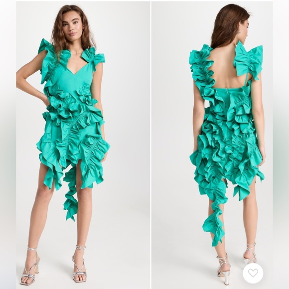 green emerald velvet dress The Morgan gown in satin – Aknvas main image 1